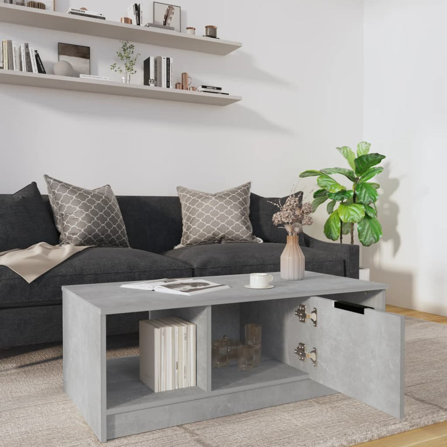 Salontafel 102X50X36 Cm Bewerkt Hout Betongrijs