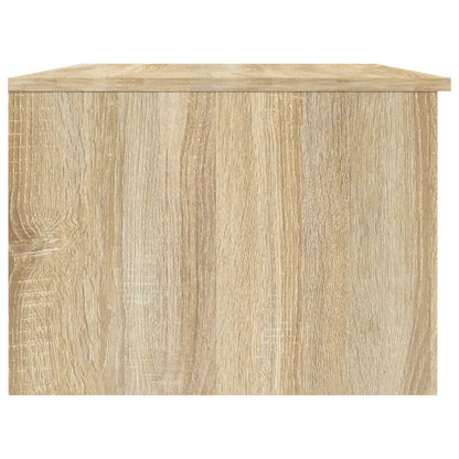 Salontafel 102X50X36 Cm Bewerkt Hout Wit En Sonoma Eikenkleurig