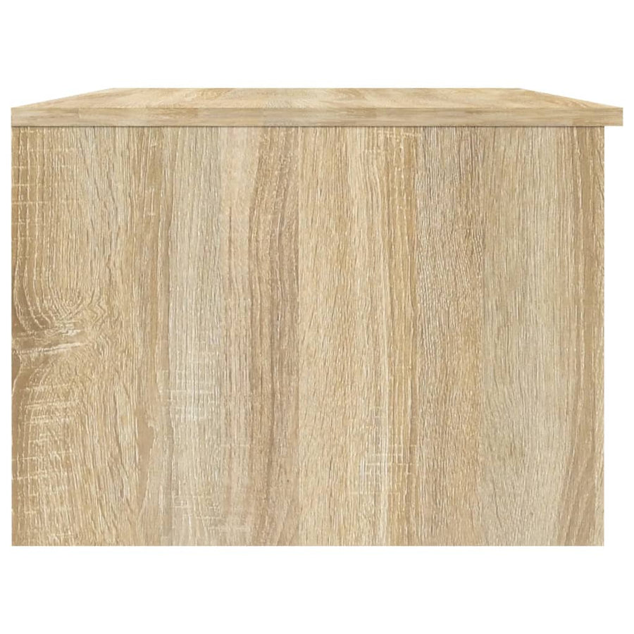Salontafel 102X50X36 Cm Bewerkt Hout Wit En Sonoma Eikenkleurig