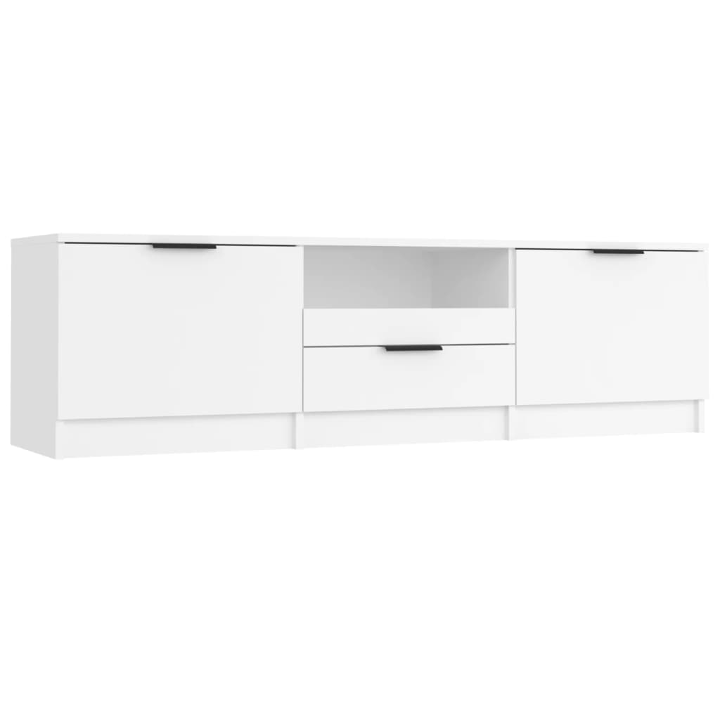 Tv-meubel 140x35x40 cm bewerkt hout wit Wit