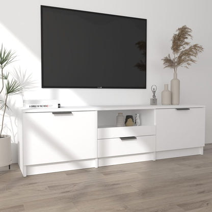 Tv-meubel 140x35x40 cm bewerkt hout wit Wit