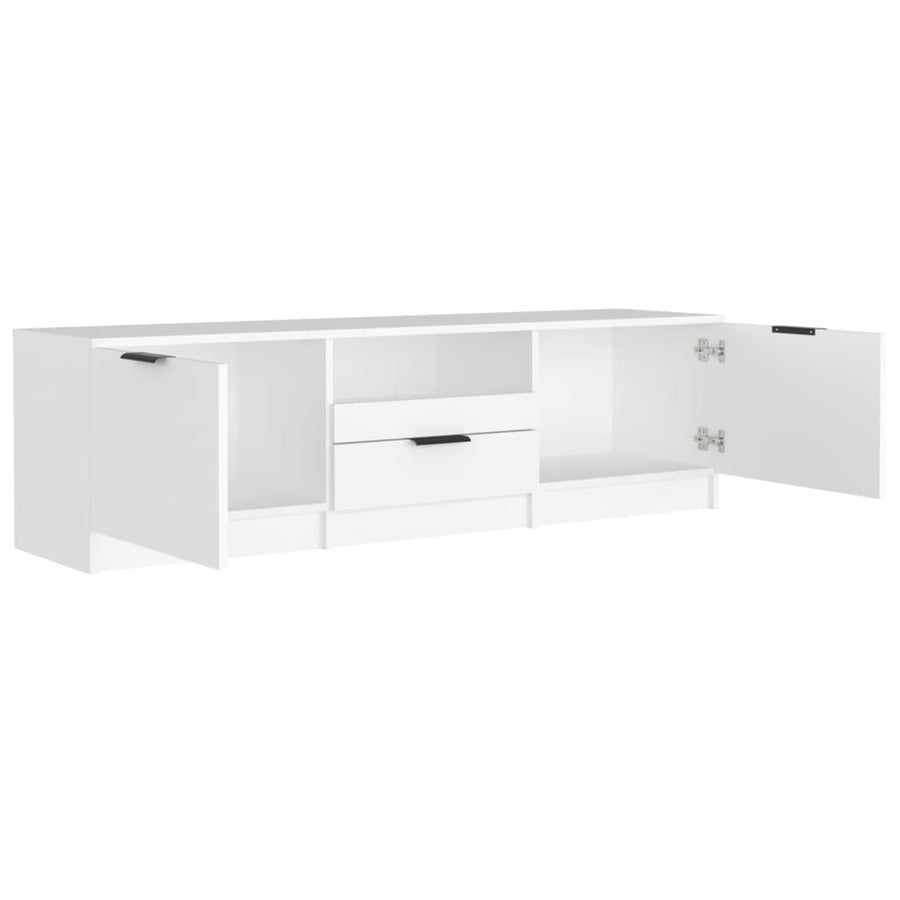 Tv-meubel 140x35x40 cm bewerkt hout wit Wit