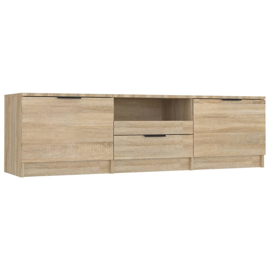 Tv-meubel 140x35x40 cm bewerkt hout sonoma eikenkleurig Sonoma eiken