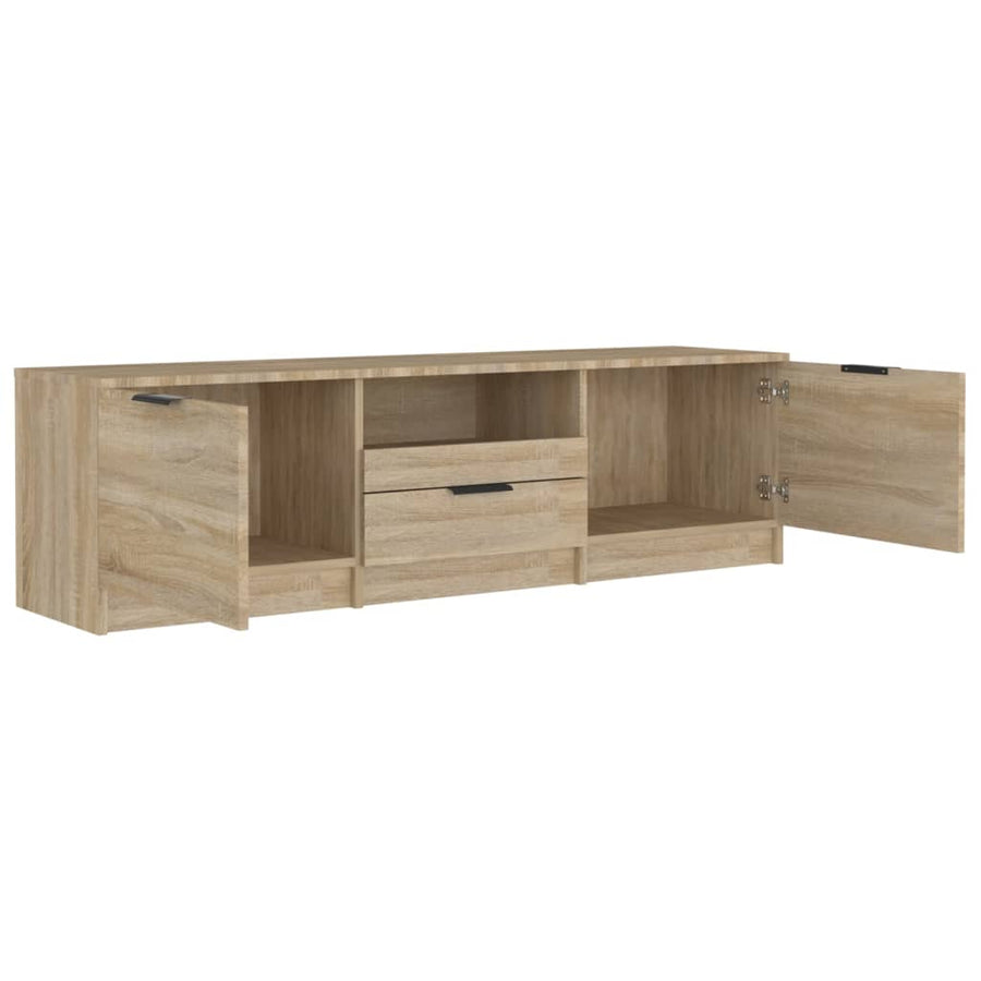 Tv-meubel 140x35x40 cm bewerkt hout sonoma eikenkleurig Sonoma eiken
