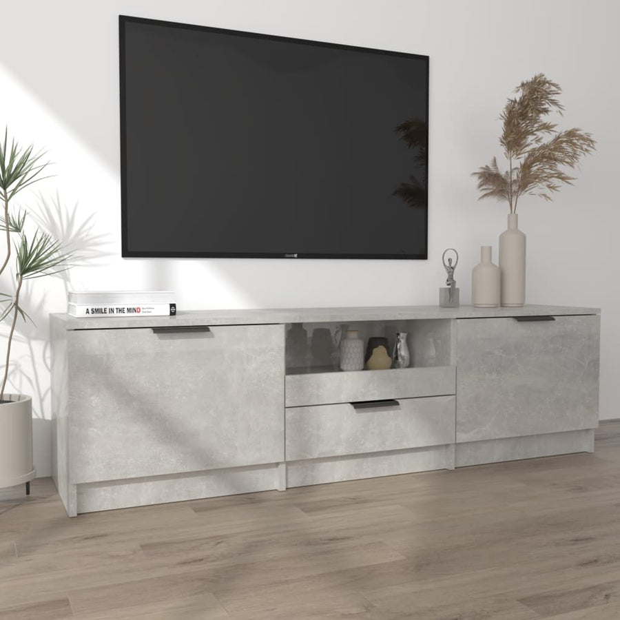 Tv-meubel 140x35x40 cm bewerkt hout betongrijs Betongrijs