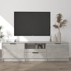 Tv-meubel 140x35x40 cm betongrijs bewerkt hout