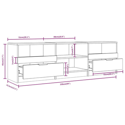 Tv-Meubel 50X33,5X45 Cm Bewerkt Hout Wit
