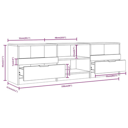 Tv-Meubel 50X33,5X45 Cm Bewerkt Hout Kleurig Sonoma eiken