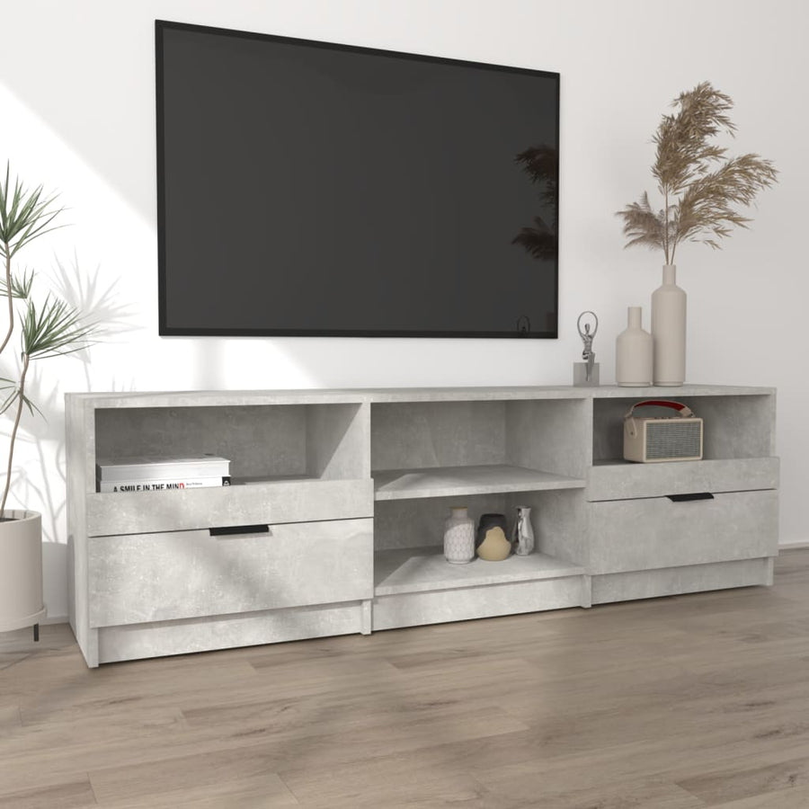 Tv-Meubel 50X33,5X45 Cm Bewerkt Hout Betongrijs