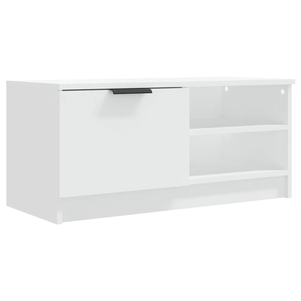 Tv-meubel 80x35x36,5 cm bewerkt hout wit 1 Wit