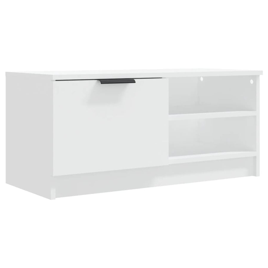 Tv-meubel 80x35x36,5 cm bewerkt hout wit 1 Wit