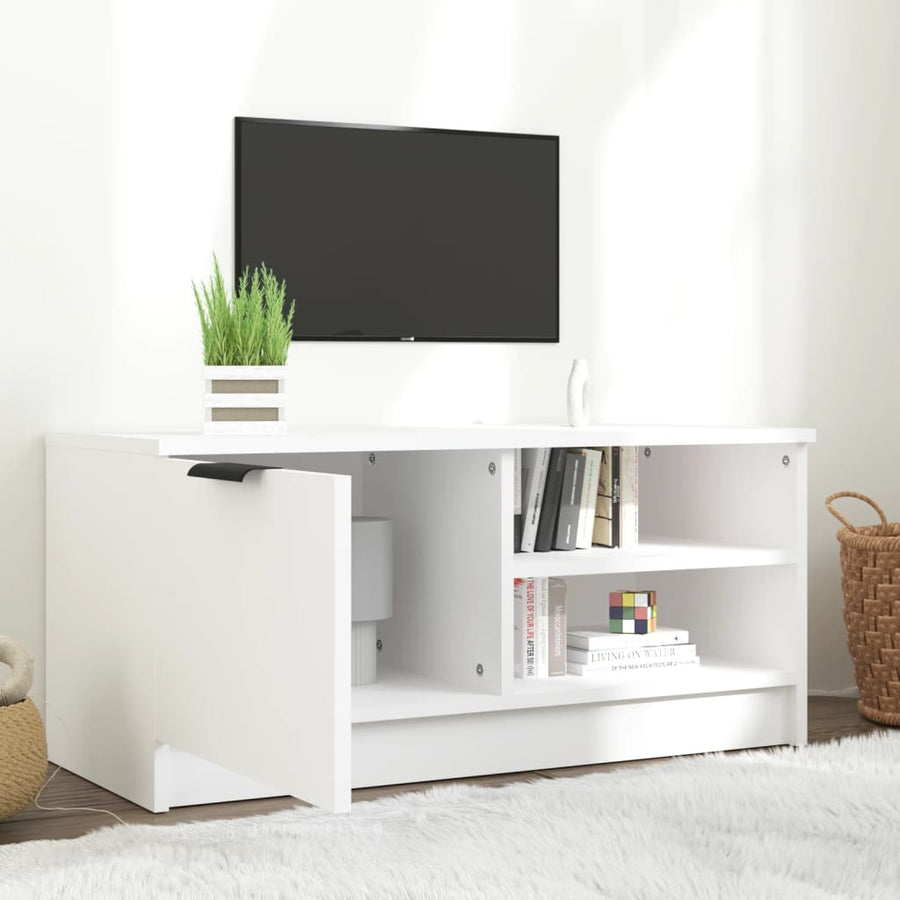 Tv-meubel 80x35x36,5 cm bewerkt hout wit 1 Wit