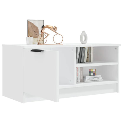 Tv-meubel 80x35x36,5 cm bewerkt hout wit 1 Wit
