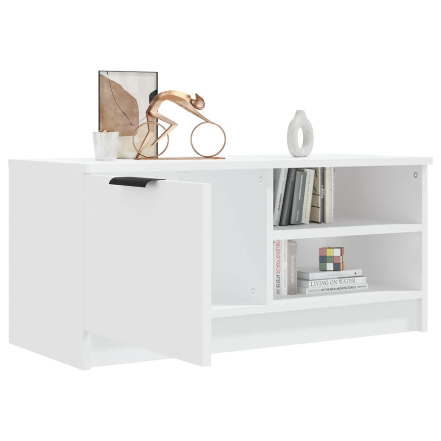 Tv-meubel 80x35x36,5 cm bewerkt hout wit 1 Wit