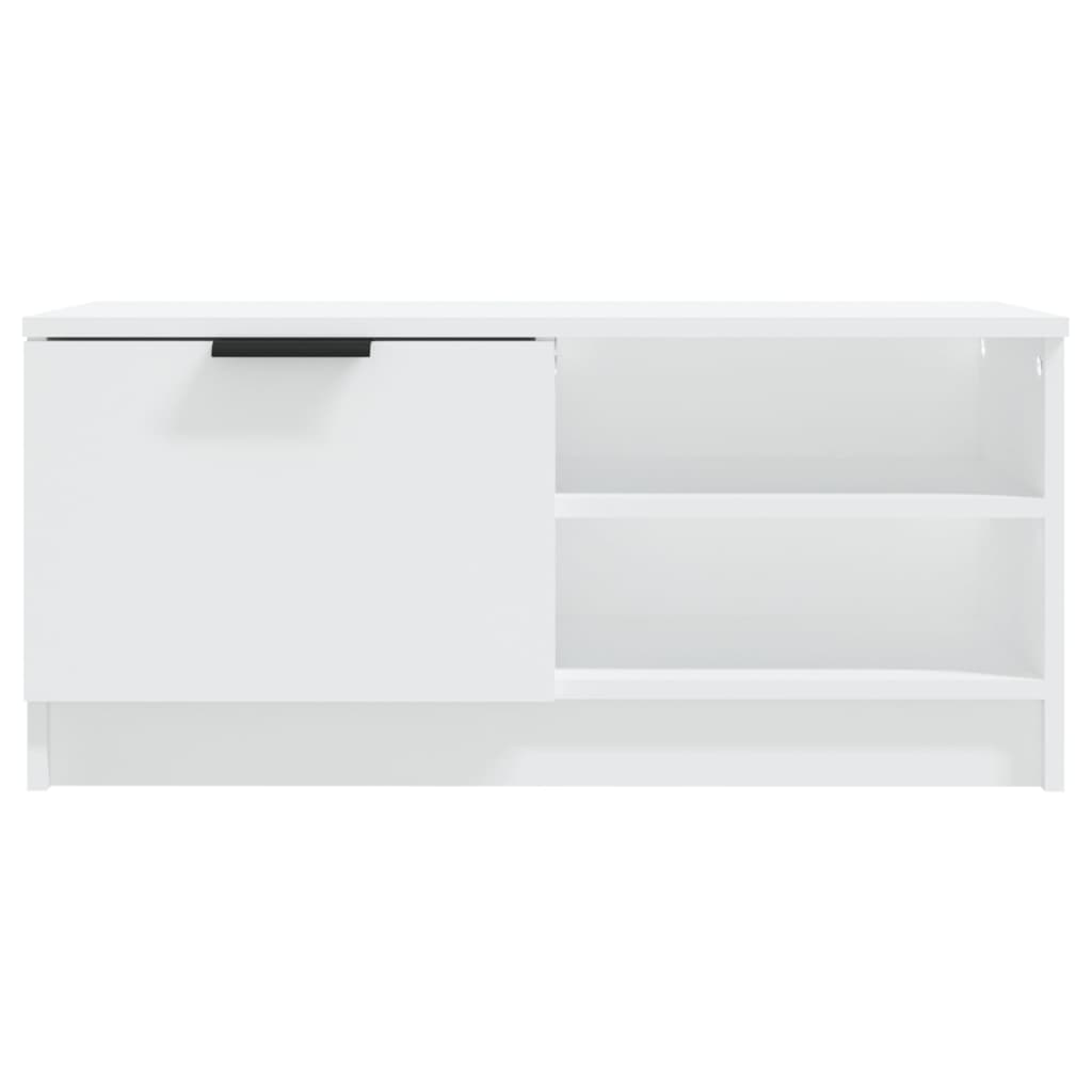 Tv-meubel 80x35x36,5 cm bewerkt hout wit 1 Wit