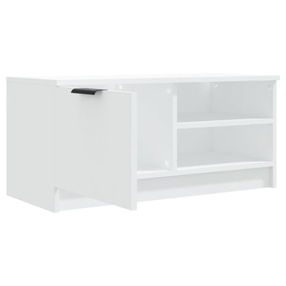 Tv-meubel 80x35x36,5 cm bewerkt hout wit 1 Wit