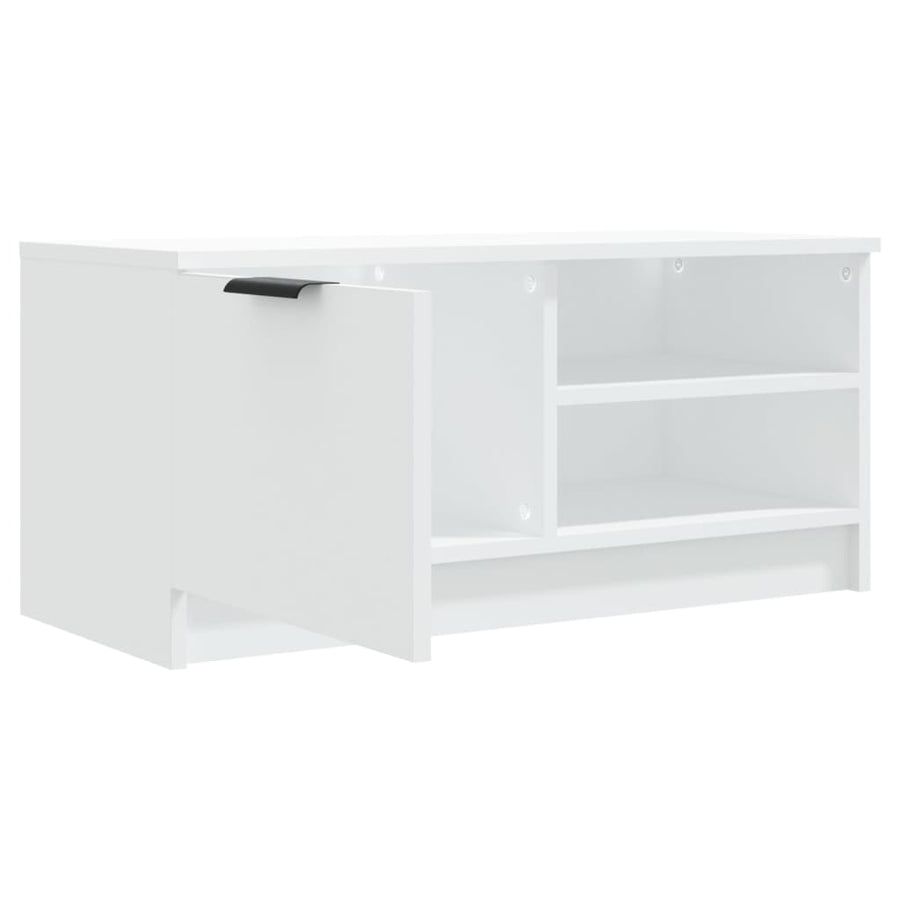 Tv-meubel 80x35x36,5 cm bewerkt hout wit 1 Wit