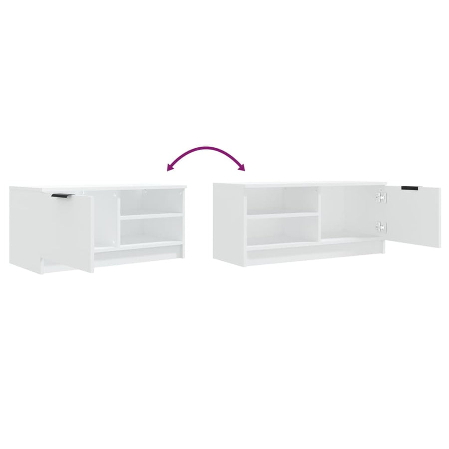 Tv-meubel 80x35x36,5 cm bewerkt hout wit 1 Wit