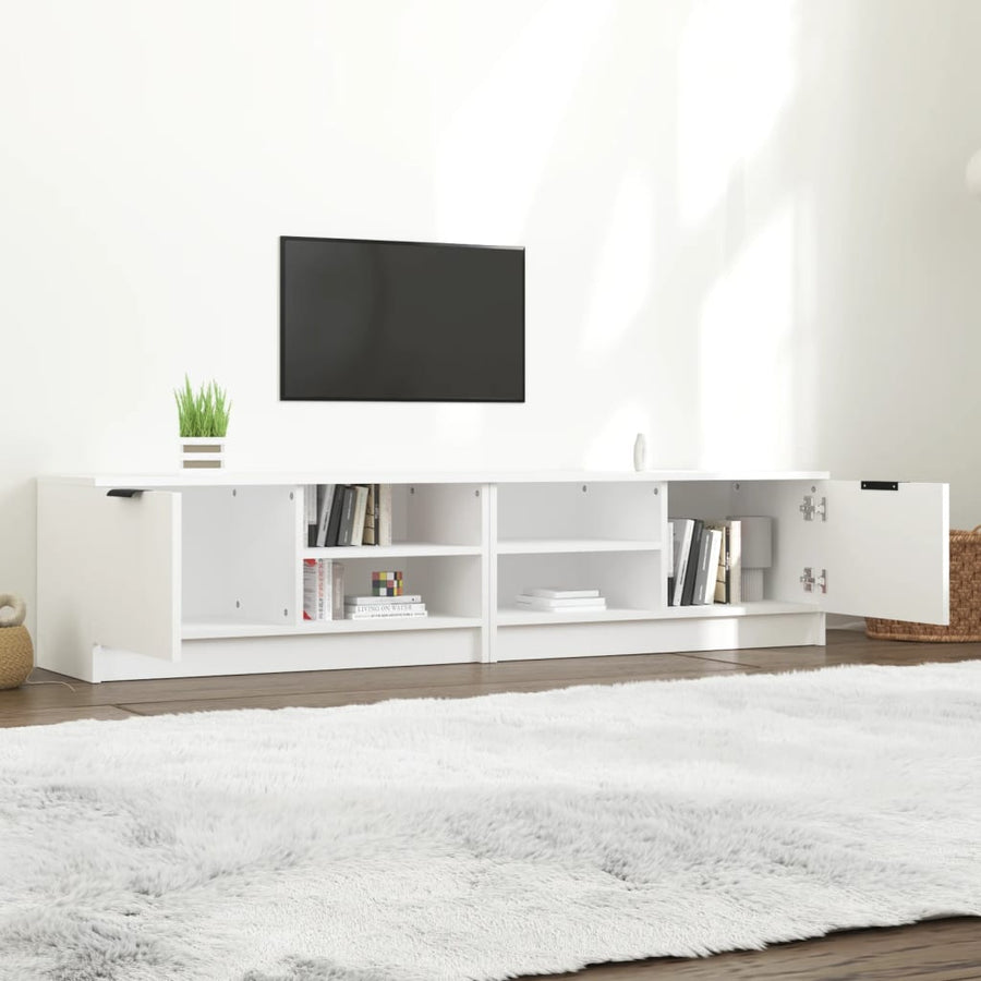 Tv-meubelen 2 st 80x35x36,5 cm bewerkt hout wit 2 Wit