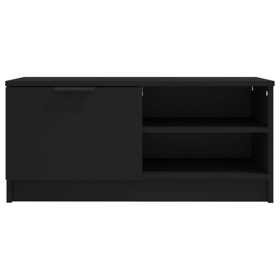 Tv-meubel 80x35x36,5 cm bewerkt hout zwart 1 Zwart