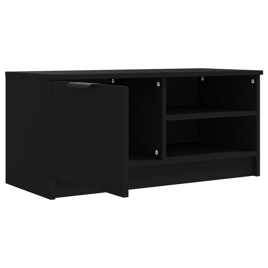 Tv-meubel 80x35x36,5 cm bewerkt hout zwart 1 Zwart