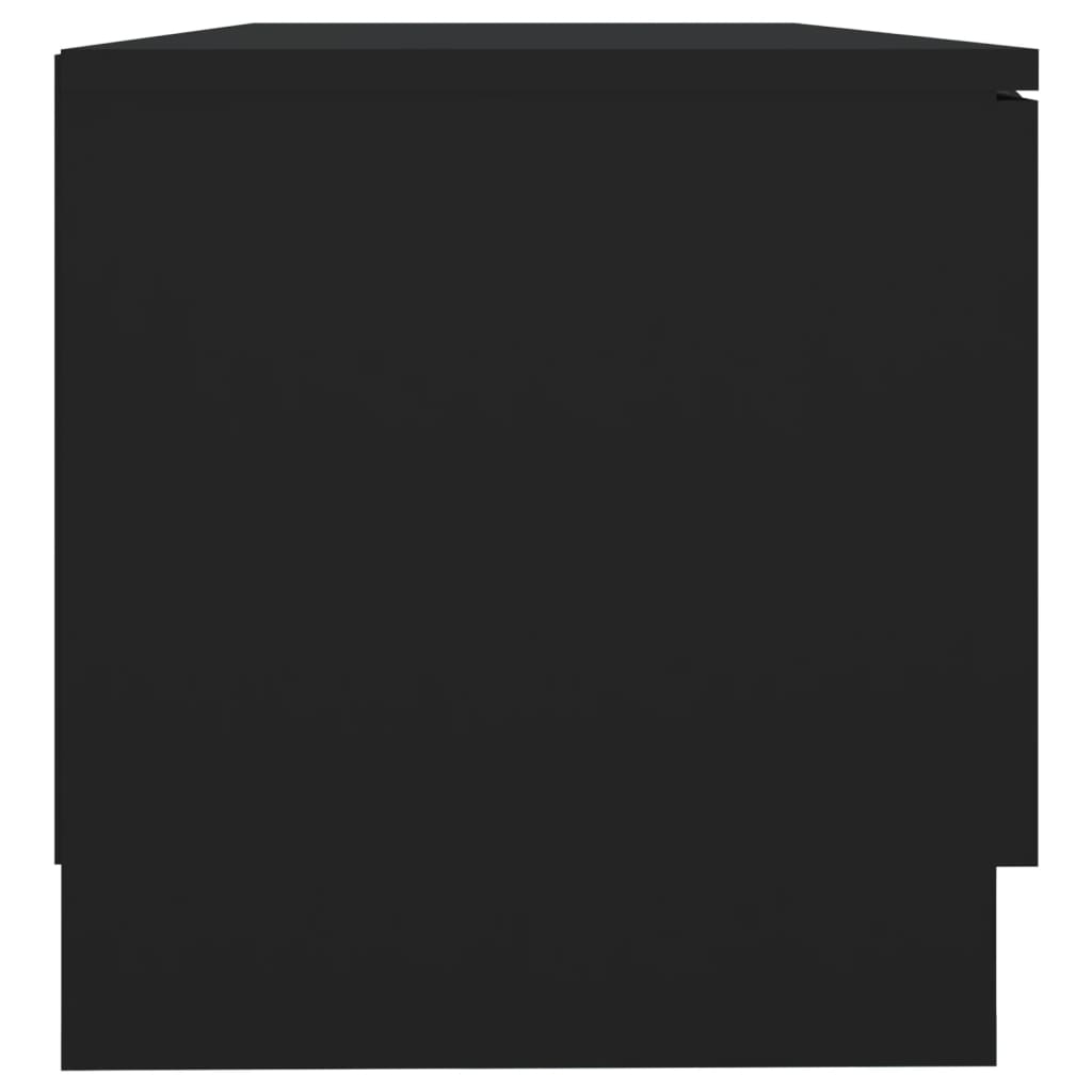 Tv-meubel 80x35x36,5 cm bewerkt hout zwart 1 Zwart