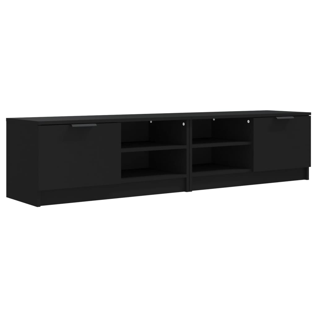Tv-meubelen 2 st 80x35x36,5 cm bewerkt hout zwart 2 Zwart