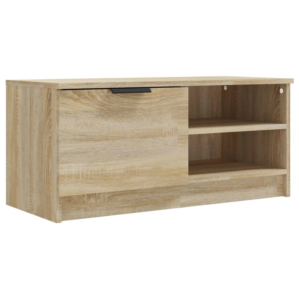 Tv-Meubel 80X35X36,5 Cm Bewerkt Hout Kleurig 1 Sonoma eiken