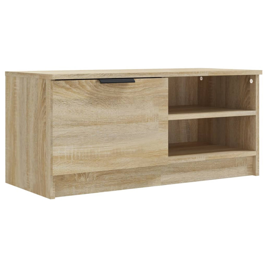 Tv-Meubel 80X35X36,5 Cm Bewerkt Hout Kleurig 1 Sonoma eiken
