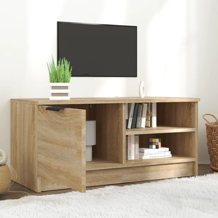 Tv-Meubel 80X35X36,5 Cm Bewerkt Hout Kleurig 1 Sonoma eiken