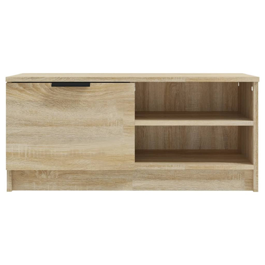 Tv-Meubel 80X35X36,5 Cm Bewerkt Hout Kleurig 1 Sonoma eiken