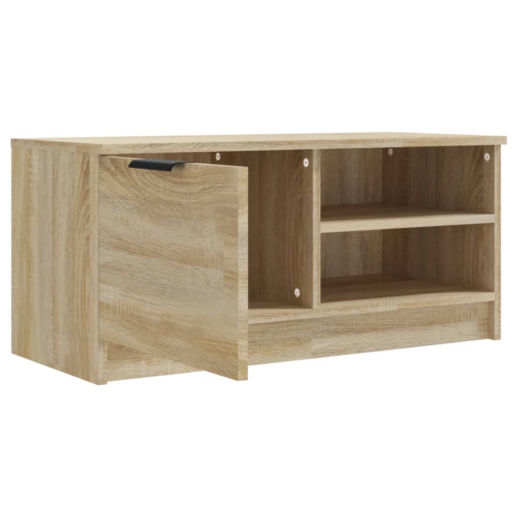 Tv-Meubel 80X35X36,5 Cm Bewerkt Hout Kleurig 1 Sonoma eiken