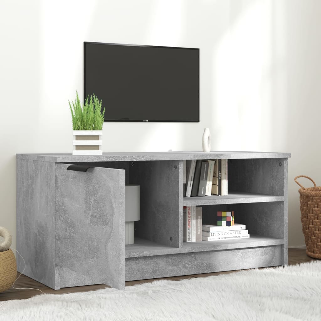 Tv-Meubel 80X35X36,5 Cm Bewerkt Hout 1 Betongrijs