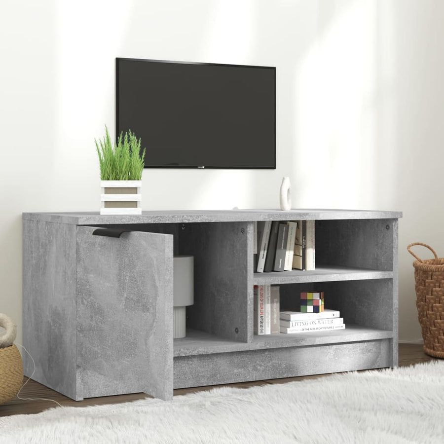 Tv-Meubel 80X35X36,5 Cm Bewerkt Hout 1 Betongrijs