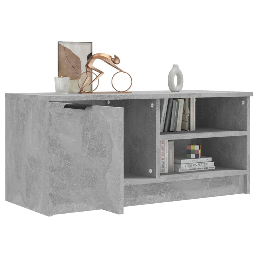 Tv-Meubel 80X35X36,5 Cm Bewerkt Hout 1 Betongrijs