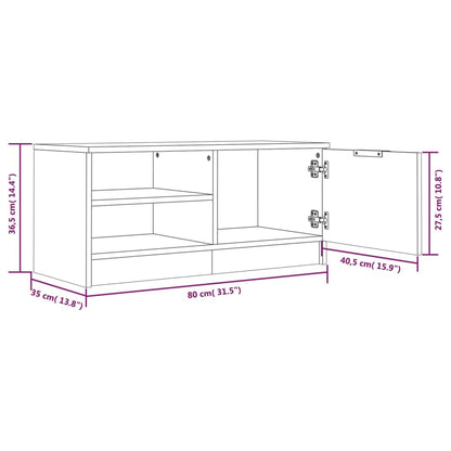 Tv-Meubel 80X35X36,5 Cm Bewerkt Hout 1 Betongrijs