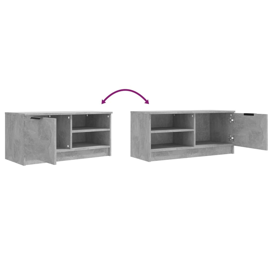 Tv-meubelen 2 st 80x35x36,5 cm bewerkt hout betongrijs 2 Betongrijs