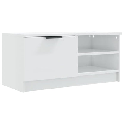 Tv-meubel 80x35x36,5 cm bewerkt hout hoogglans wit 1 Hoogglans wit