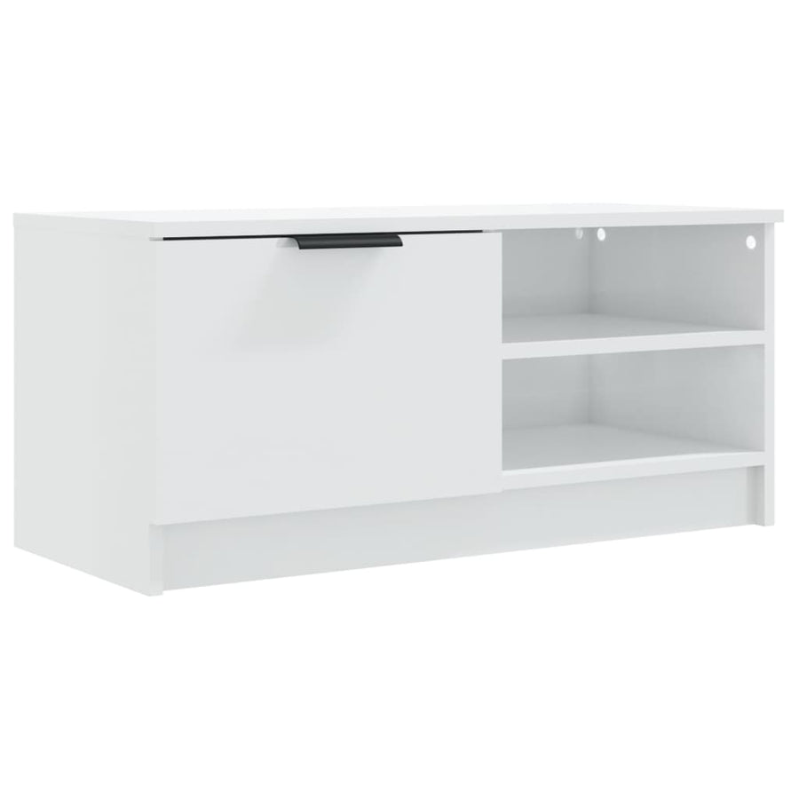 Tv-meubel 80x35x36,5 cm bewerkt hout hoogglans wit 1 Hoogglans wit