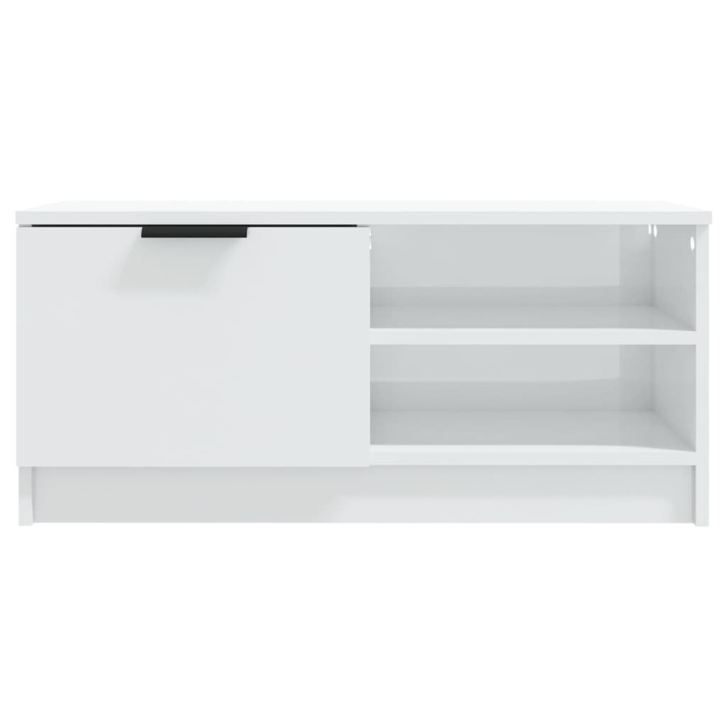 Tv-meubel 80x35x36,5 cm bewerkt hout hoogglans wit 1 Hoogglans wit