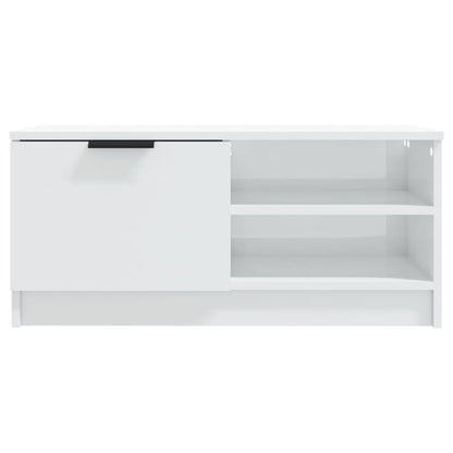 Tv-meubel 80x35x36,5 cm bewerkt hout hoogglans wit 1 Hoogglans wit