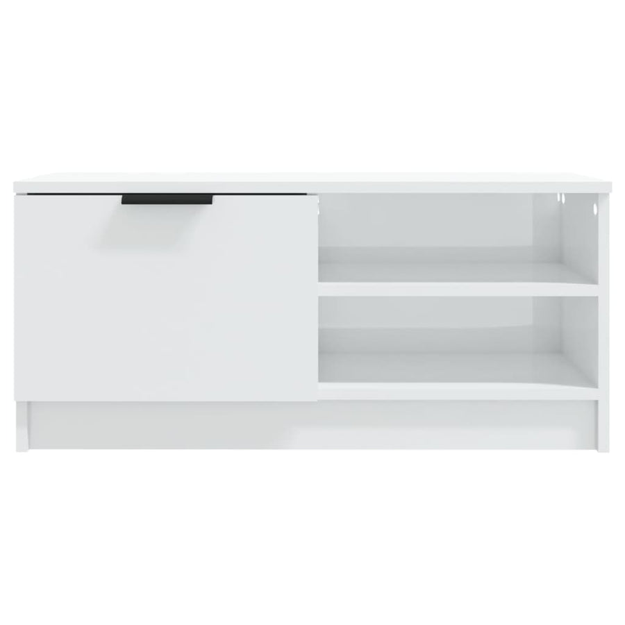 Tv-meubel 80x35x36,5 cm bewerkt hout hoogglans wit 1 Hoogglans wit