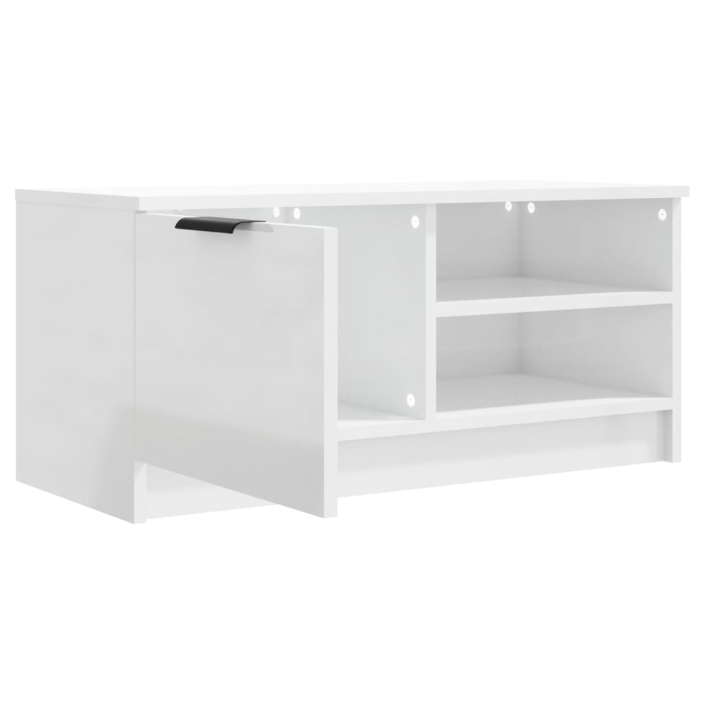 Tv-meubel 80x35x36,5 cm bewerkt hout hoogglans wit 1 Hoogglans wit