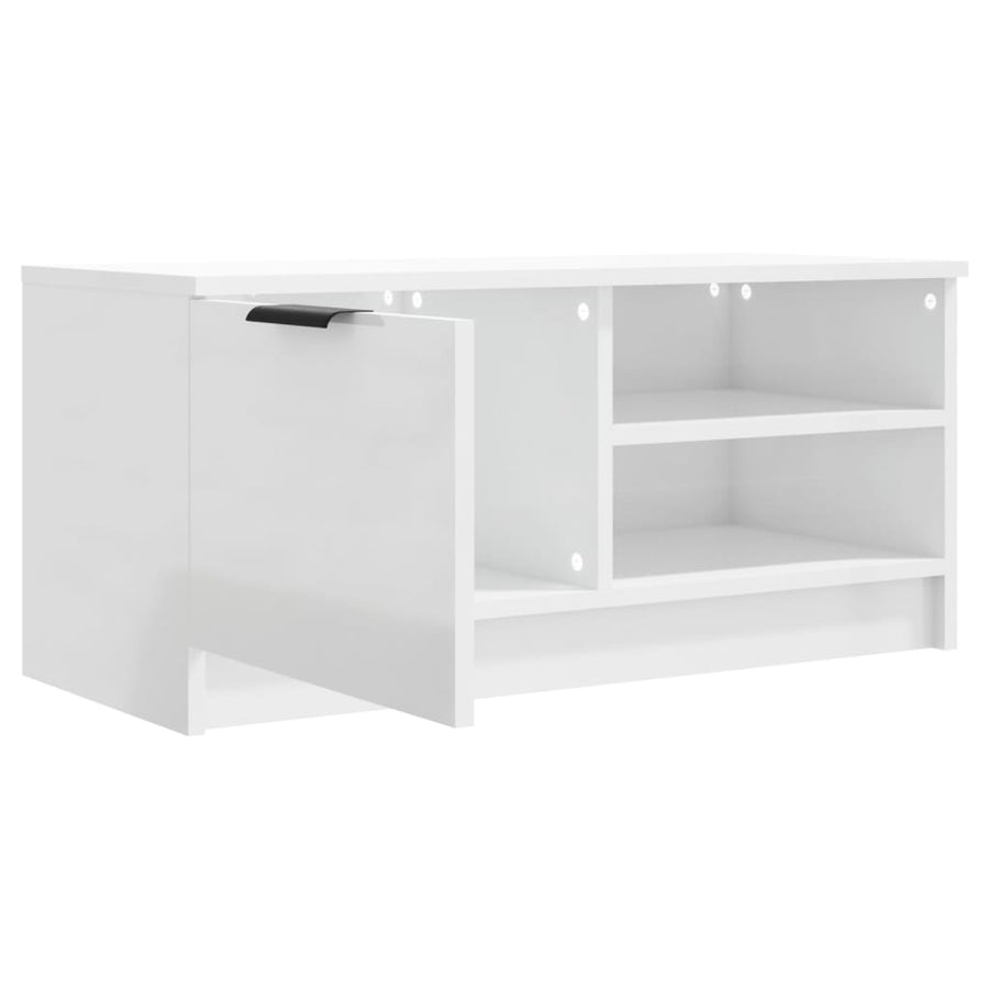 Tv-meubel 80x35x36,5 cm bewerkt hout hoogglans wit 1 Hoogglans wit