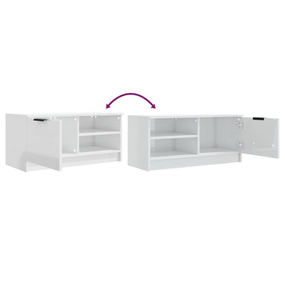 Tv-meubel 80x35x36,5 cm bewerkt hout hoogglans wit 1 Hoogglans wit