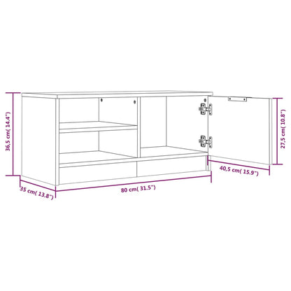 Tv-meubel 80x35x36,5 cm bewerkt hout hoogglans wit 1 Hoogglans wit