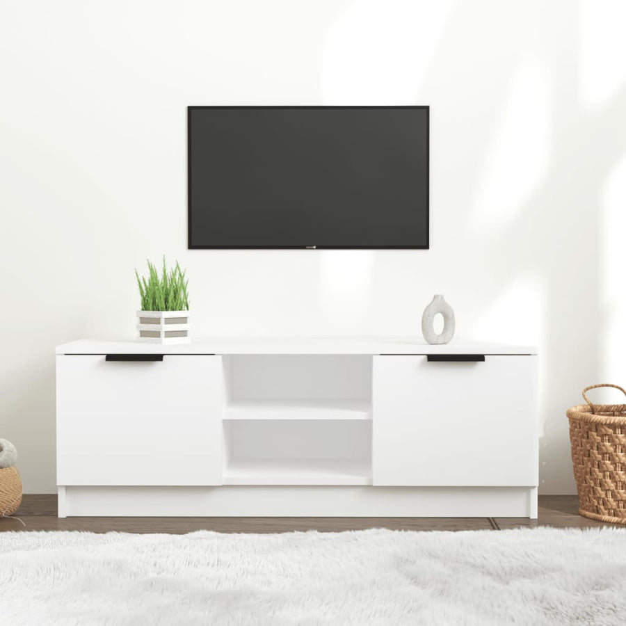 Tv-Meubel 02X35X36,5 Cm Bewerkt Hout Wit