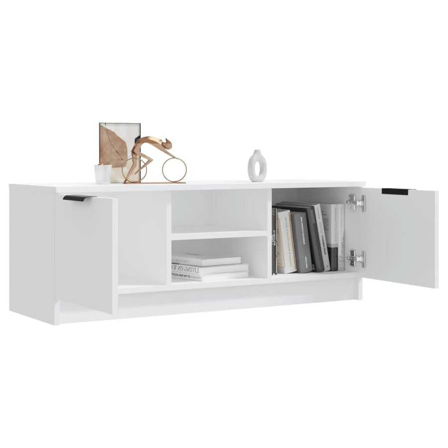 Tv-Meubel 02X35X36,5 Cm Bewerkt Hout Wit