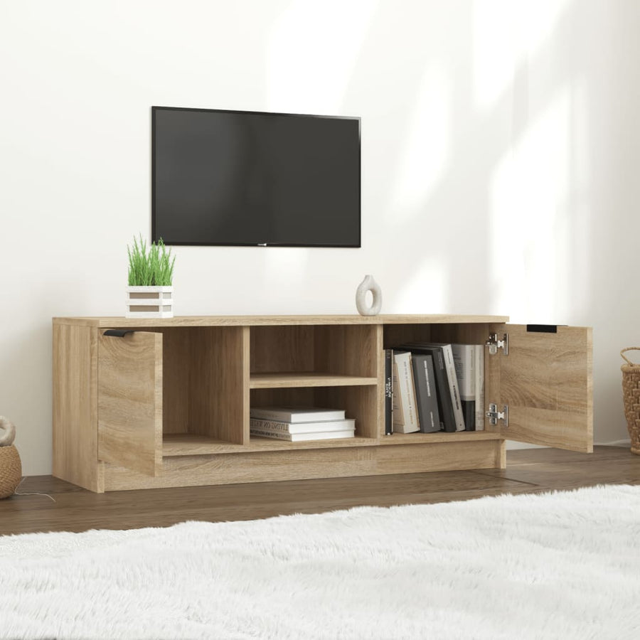 Tv-Meubel 02X35X36,5 Cm Bewerkt Hout Kleurig Sonoma eiken