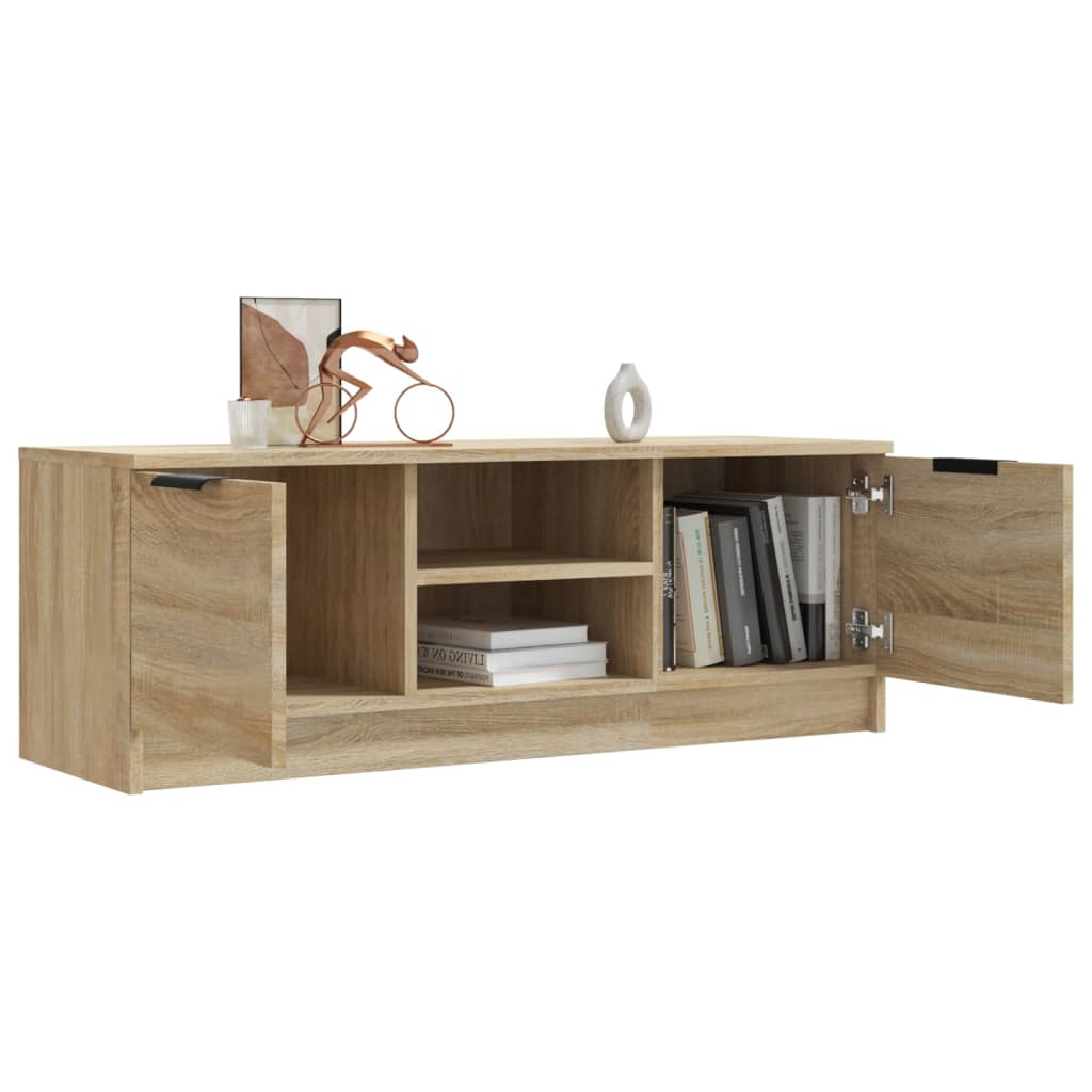 Tv-Meubel 02X35X36,5 Cm Bewerkt Hout Kleurig Sonoma eiken